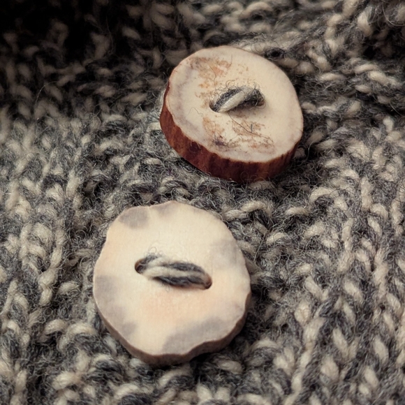 Men's Gray Sweater with Button Detail - Picture 5 of 14